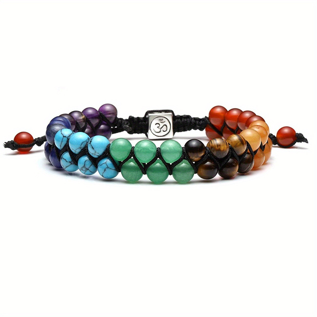 7 Chakra Stone Yoga Bracelet Reiki Healing Crystal Natural Gemstone Braided Rope Bracelet