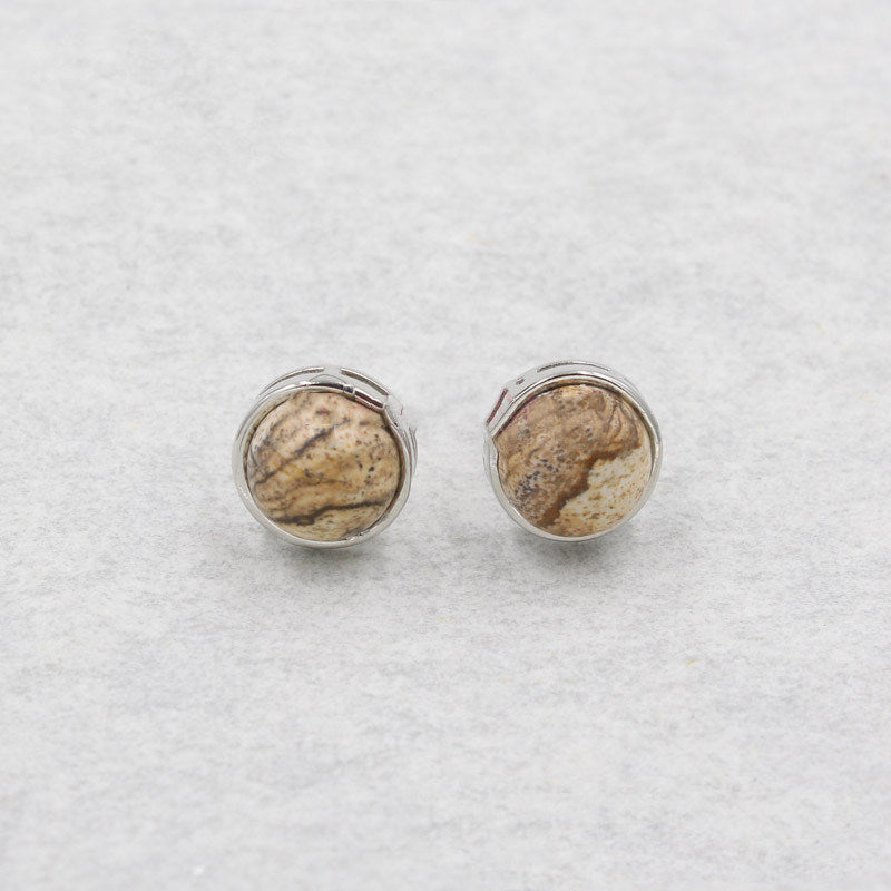 Natural Simplicity Half Round Stud Earrings