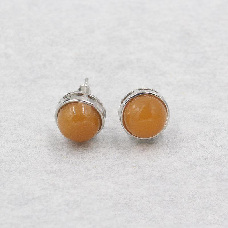 Natural Simplicity Half Round Stud Earrings