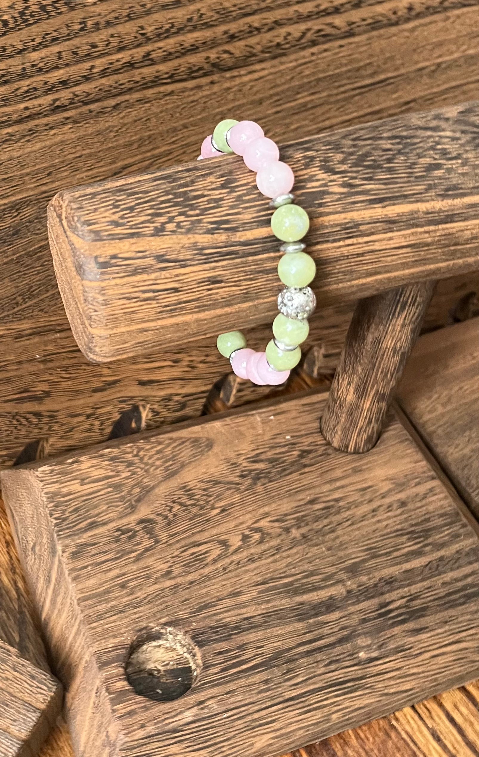 Rose Quartz & Jade Stone Bracelet