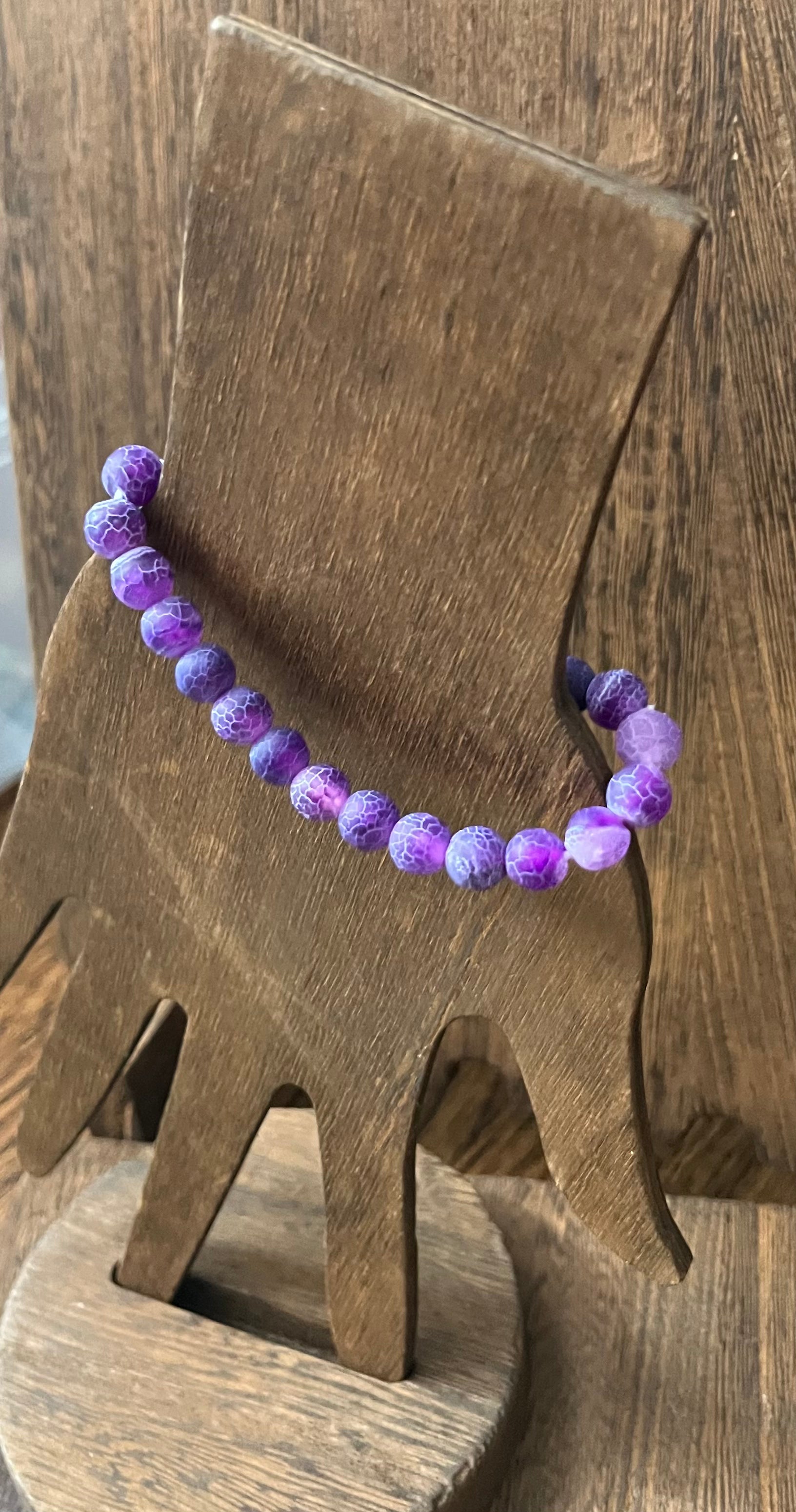 Purple Weathered Agate Bracelet