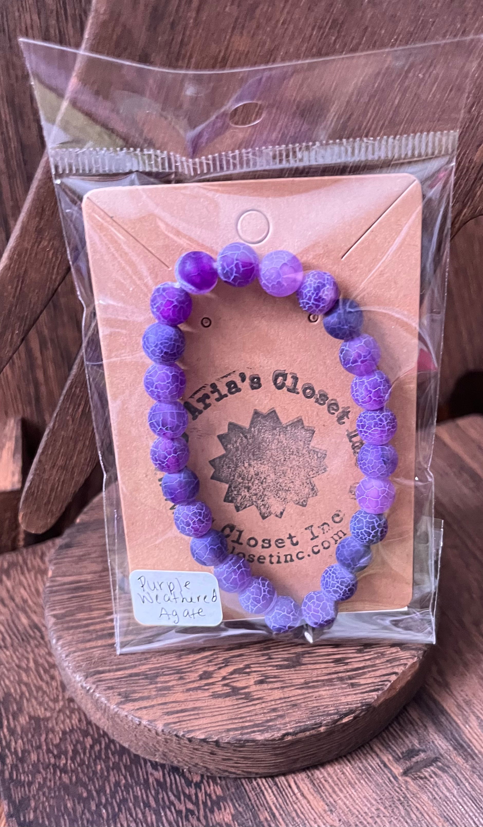 Purple Weathered Agate Bracelet