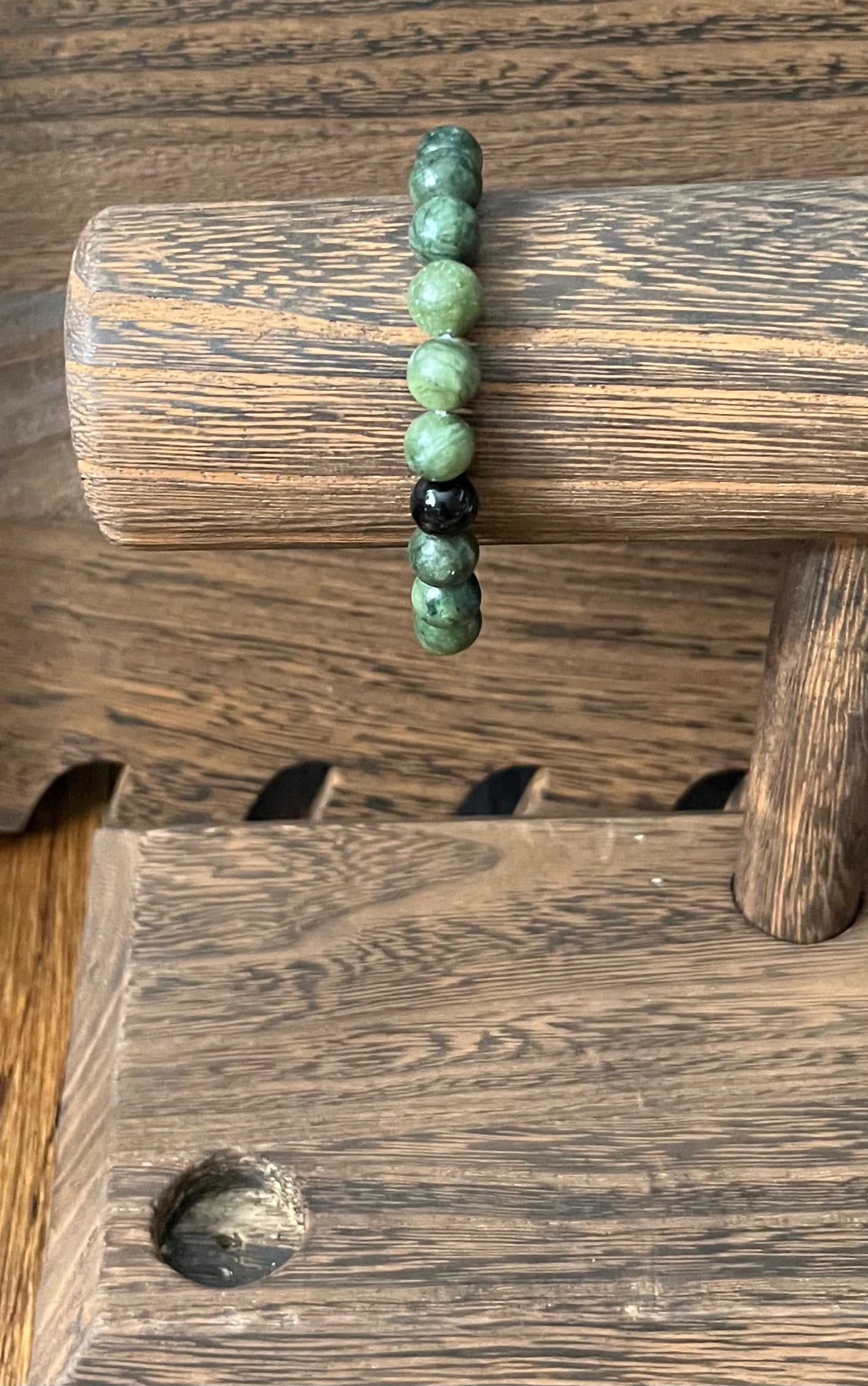 Green Peridot and Black Onyx Stone Bracelet