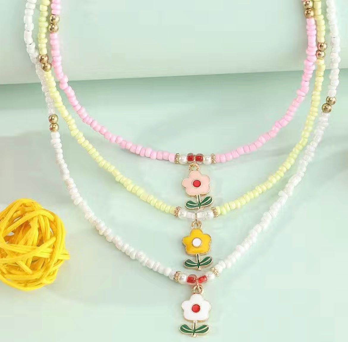 PASTEL BEADS Necklace - Pink