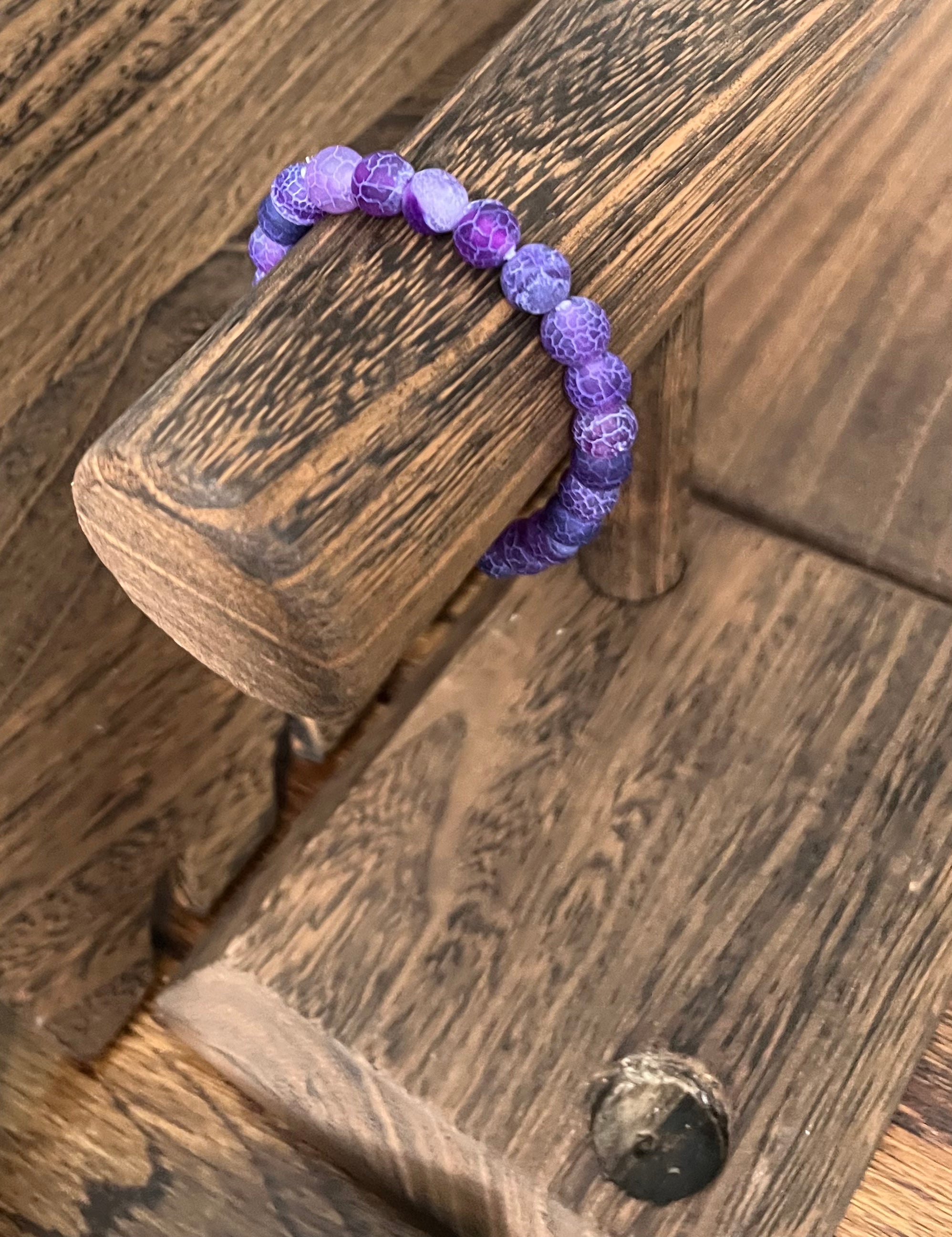 Purple Weathered Agate Bracelet