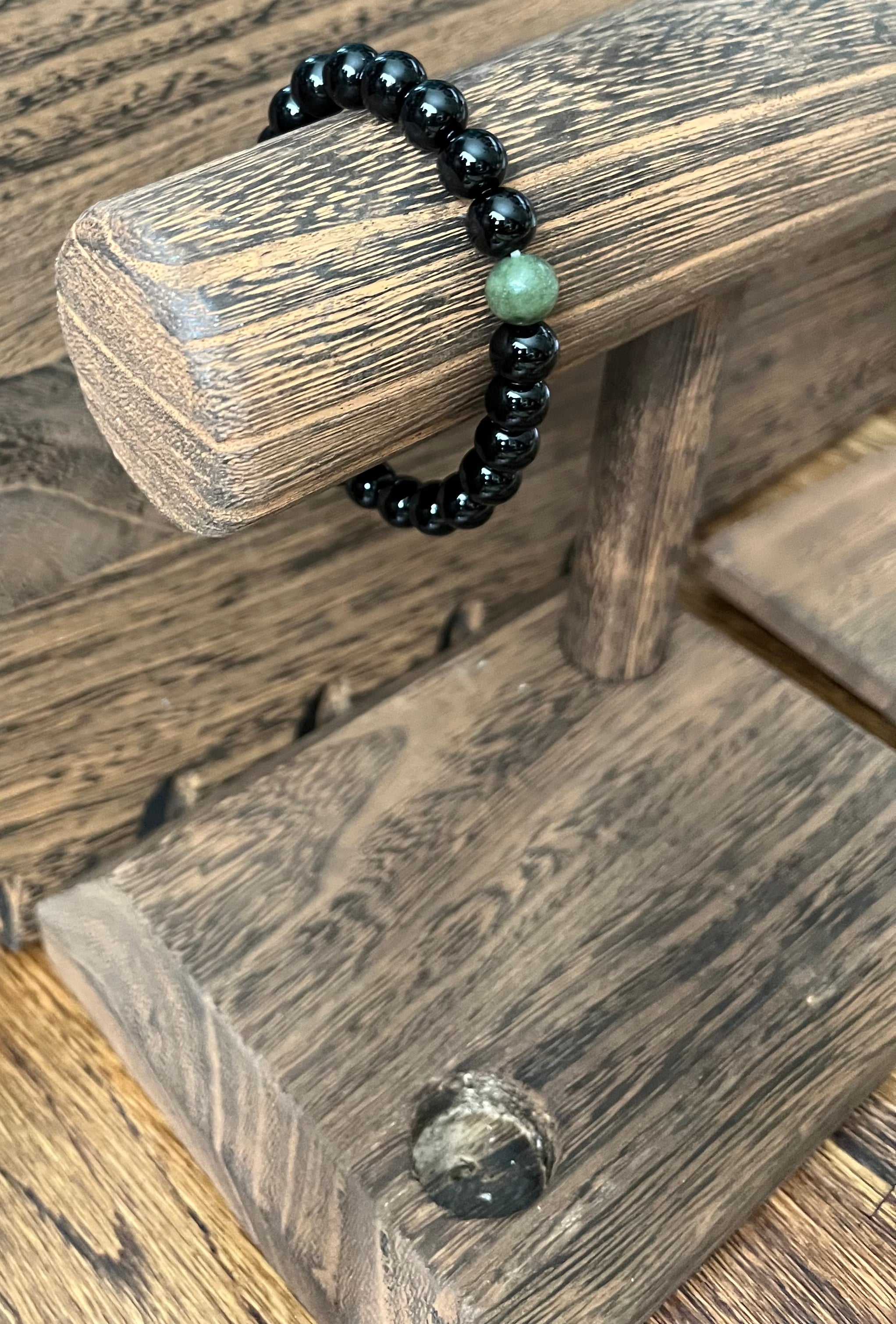 Black Onyx and Green Peridot Stone Bracelet