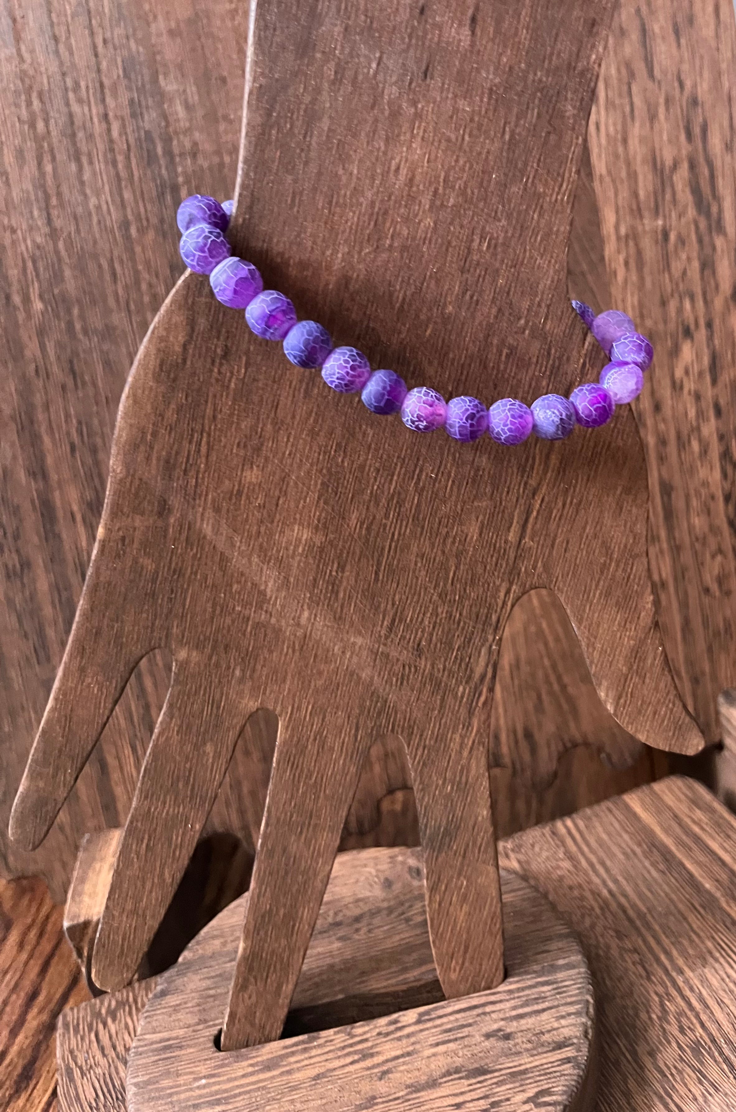 Purple Weathered Agate Bracelet