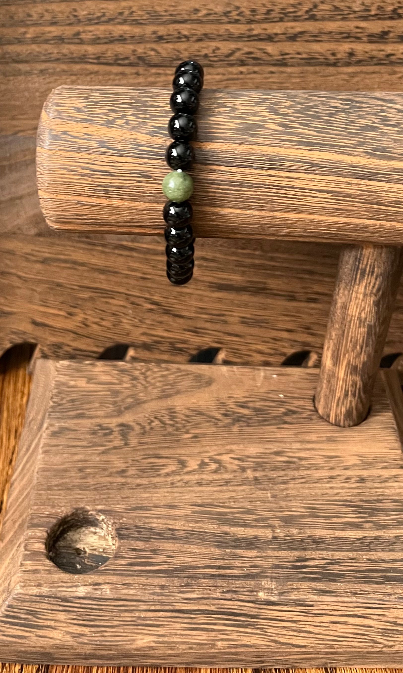 Black Onyx and Green Peridot Stone Bracelet