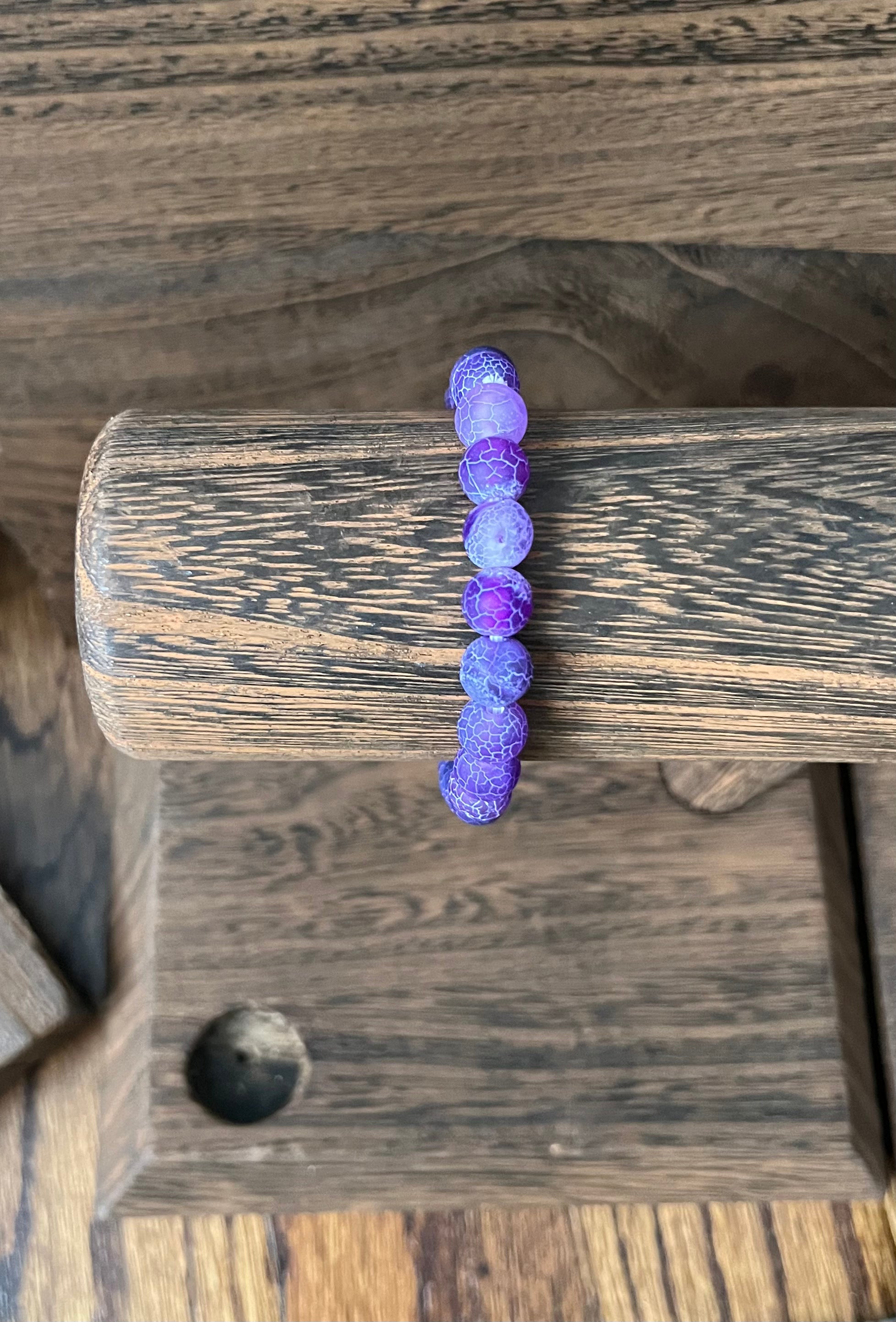 Purple Weathered Agate Bracelet