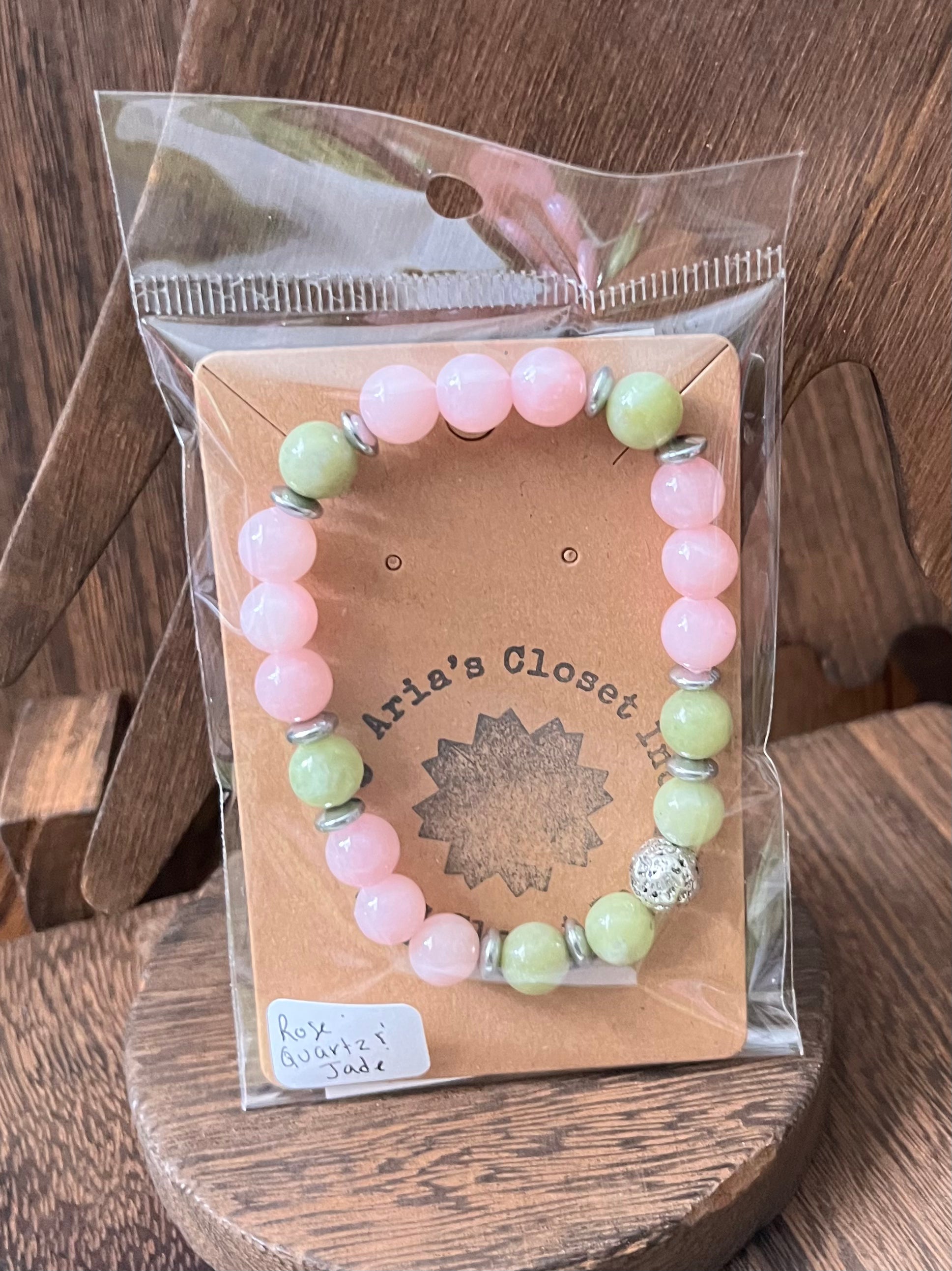 Rose Quartz & Jade Stone Bracelet