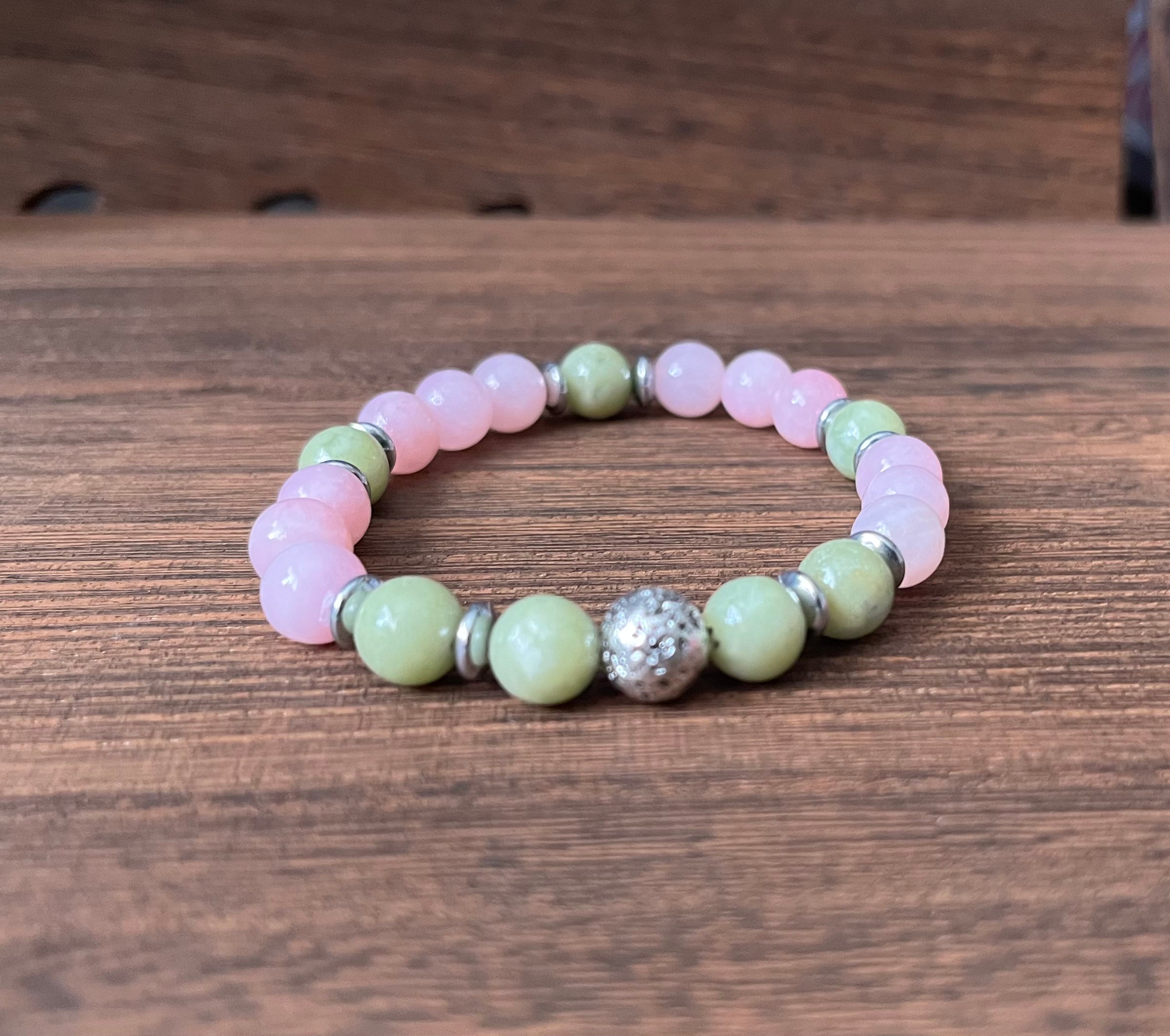 Rose Quartz & Jade Stone Bracelet