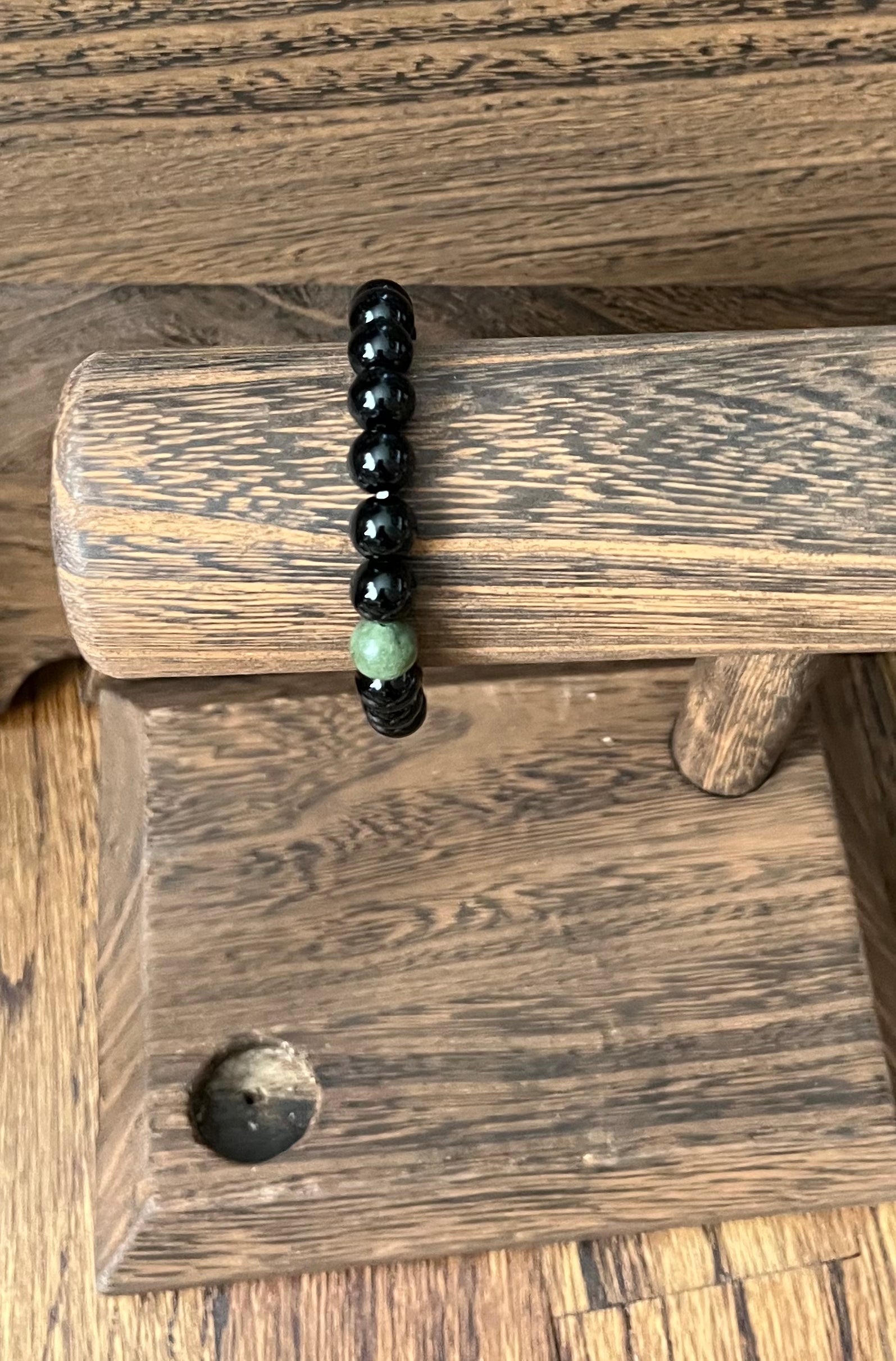 Black Onyx and Green Peridot Stone Bracelet