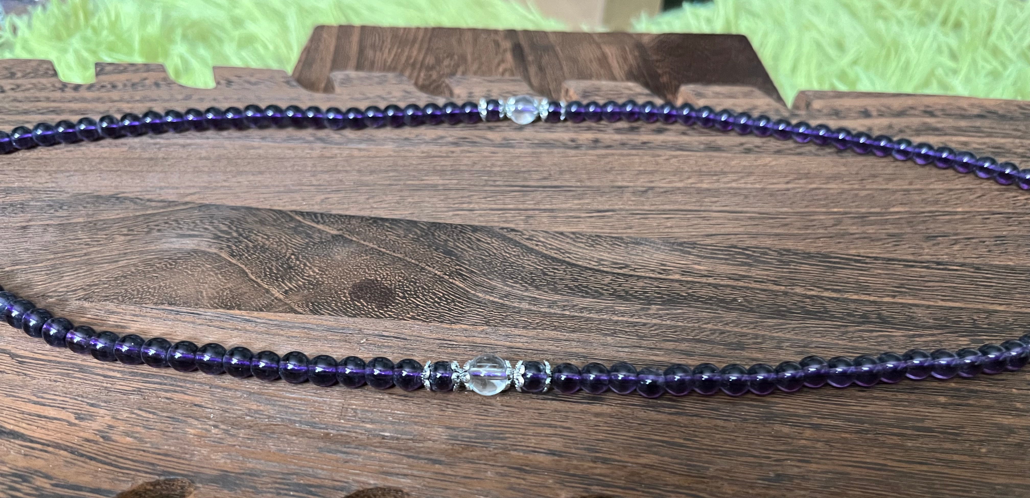 Amethyst Vintage Stone Triple Wrap Bracelet