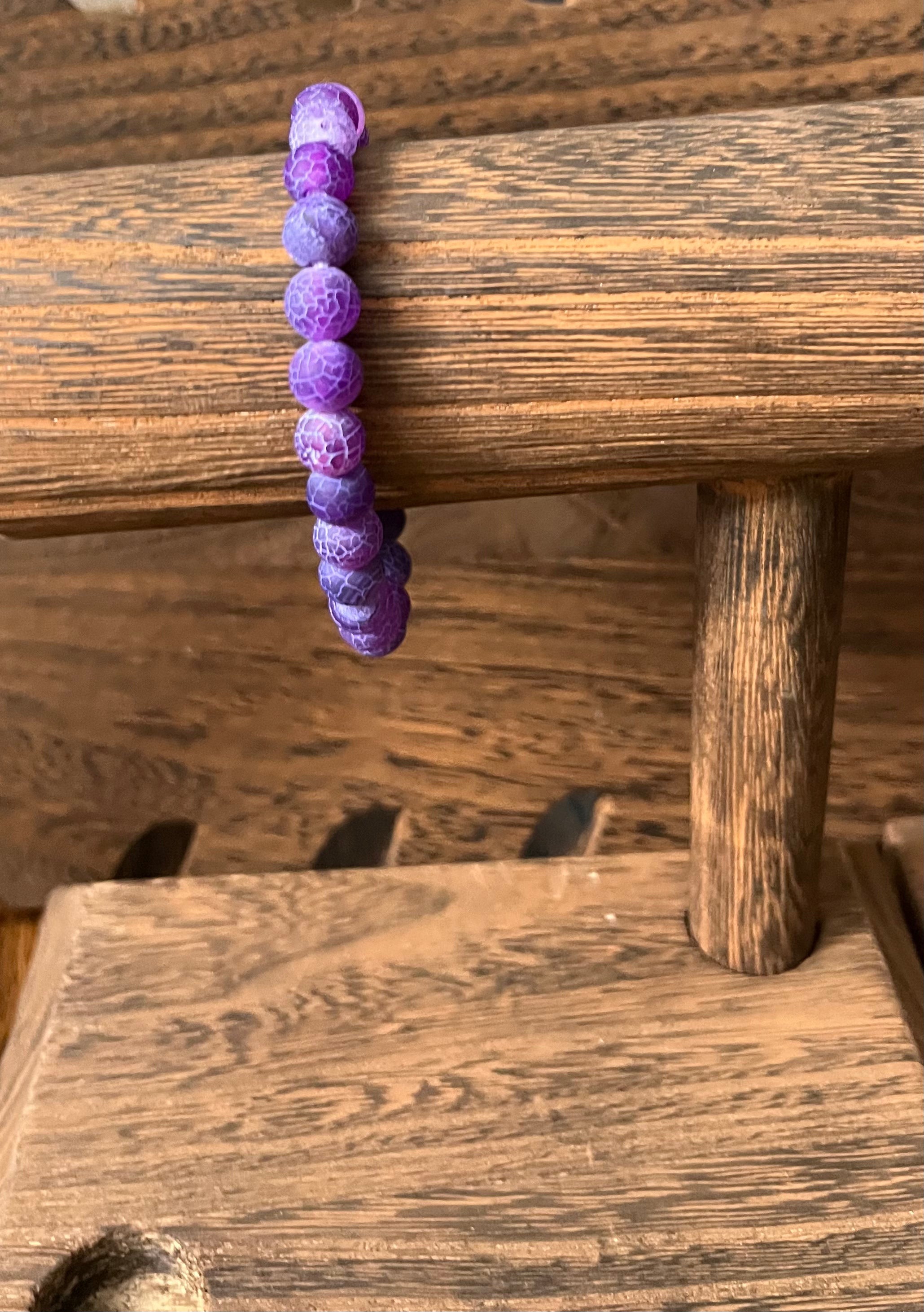 Purple Weathered Agate Bracelet