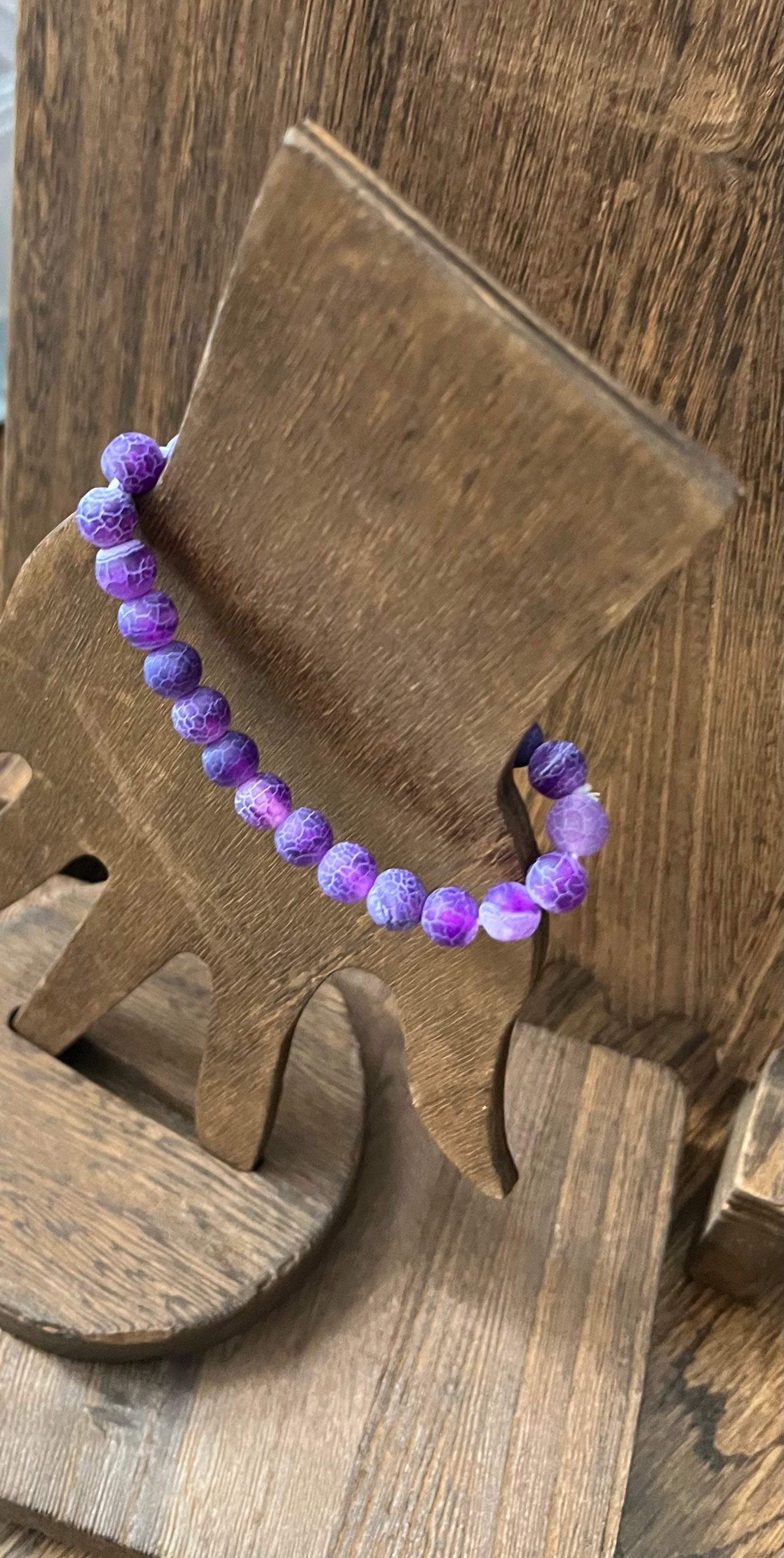 Purple Weathered Agate Bracelet