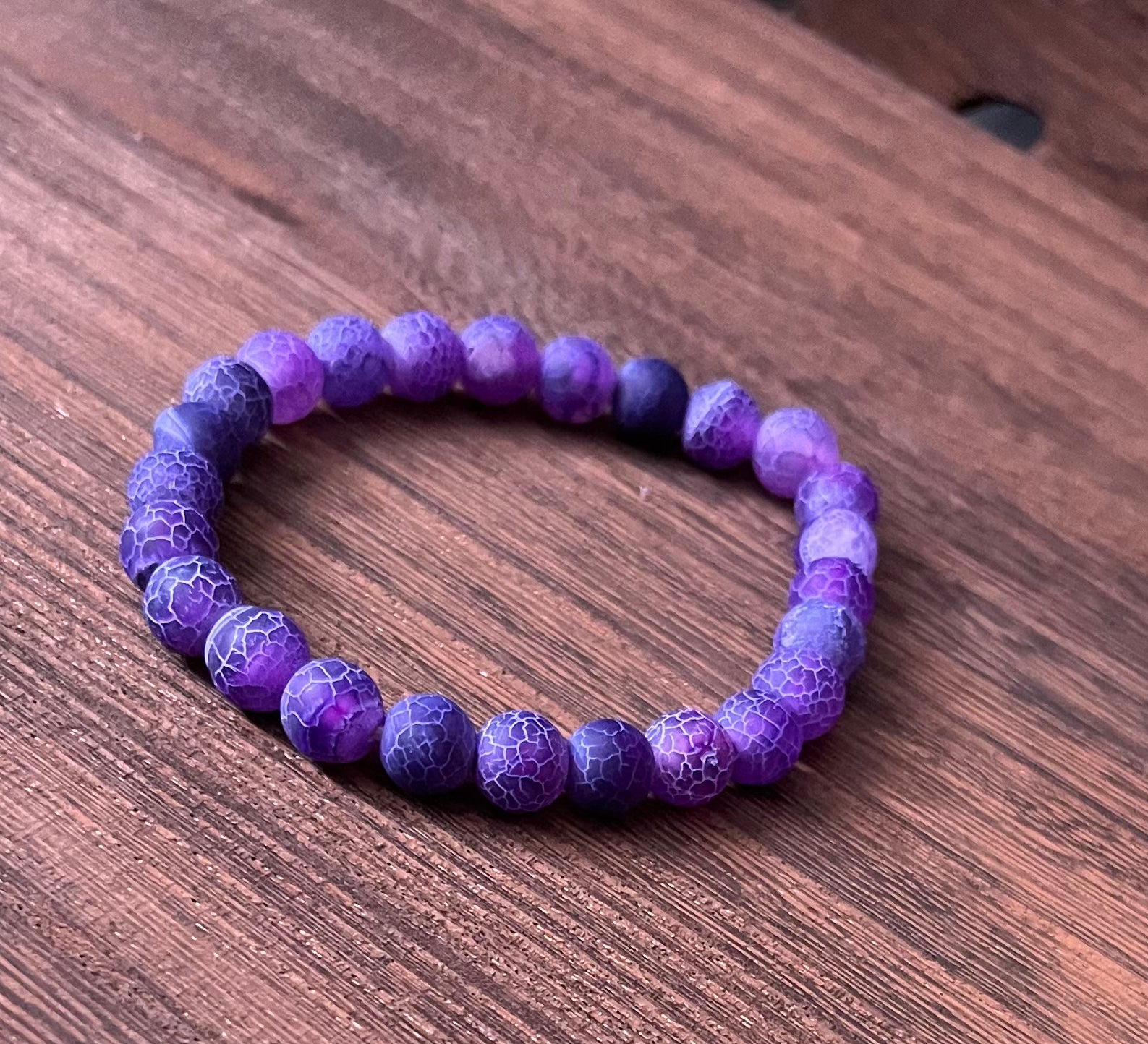 Purple Weathered Agate Bracelet