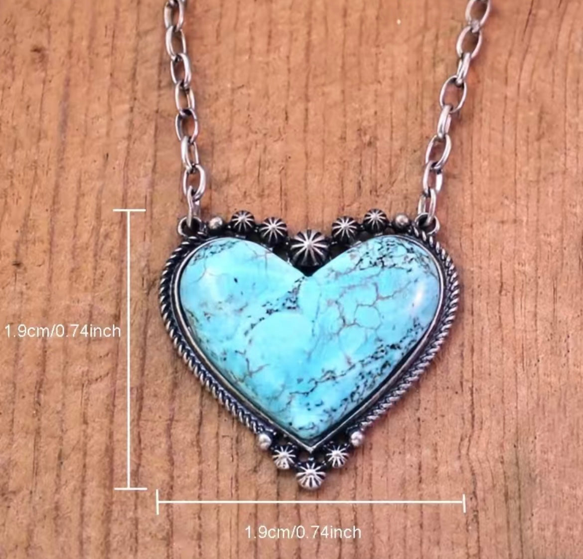 Vintage Turquoise Heart Necklace