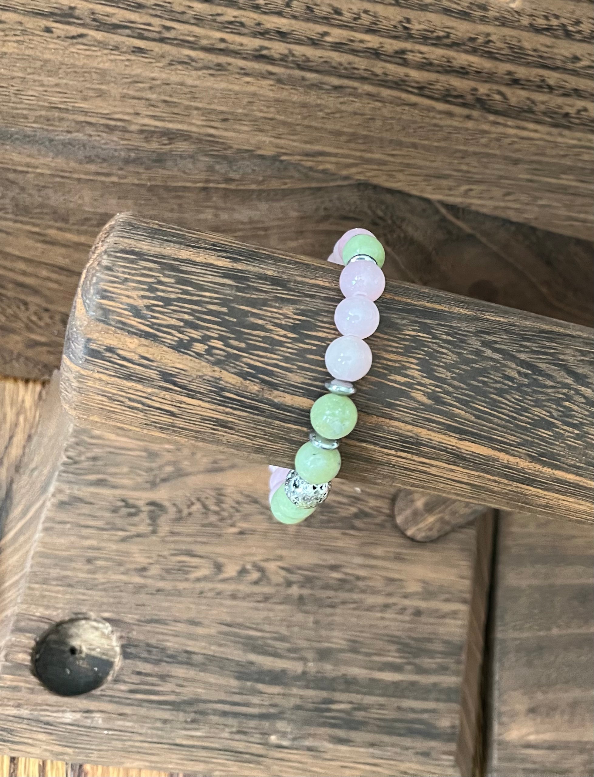 Rose Quartz & Jade Stone Bracelet