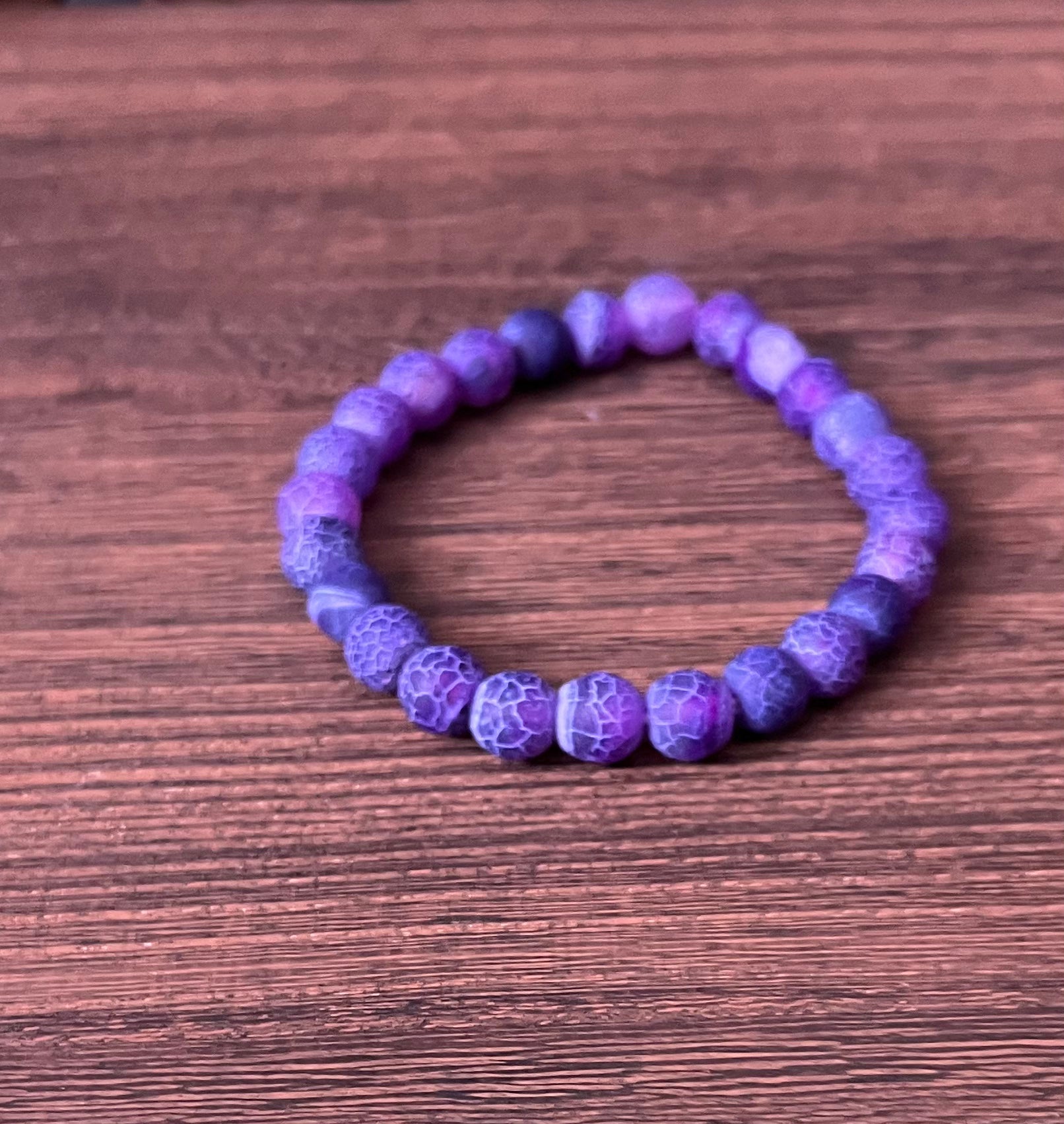 Purple Weathered Agate Bracelet