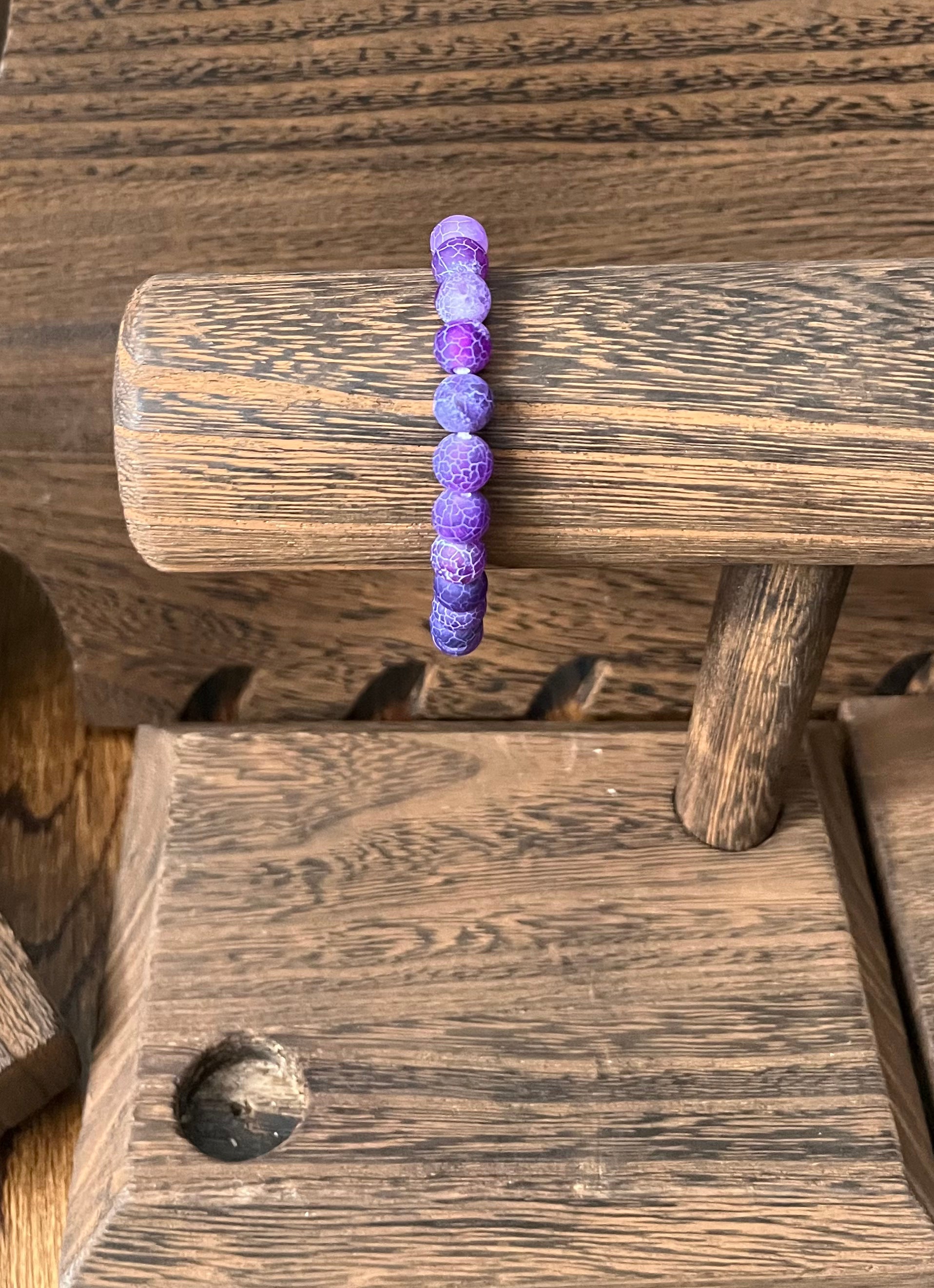 Purple Weathered Agate Bracelet